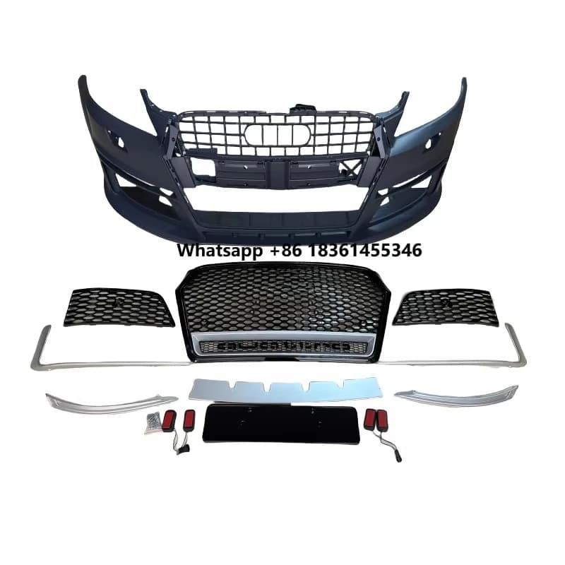 For 12-15  Q7 Modified RSQ7 Plastic Material Large Surround Kit Including Front Bumper Center Mesh GrilleSuitable