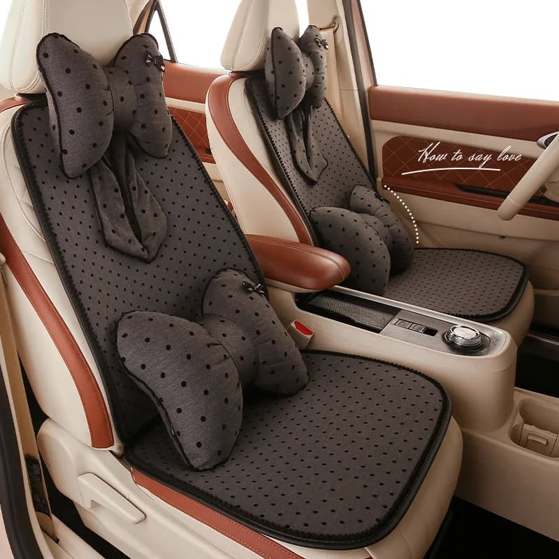 Delicate Polka Dots Car Seat Cover Breathable Pad Mat for Auto Chair Cushion Car Front Seat Cover Four Seasons Anti Slip Mat