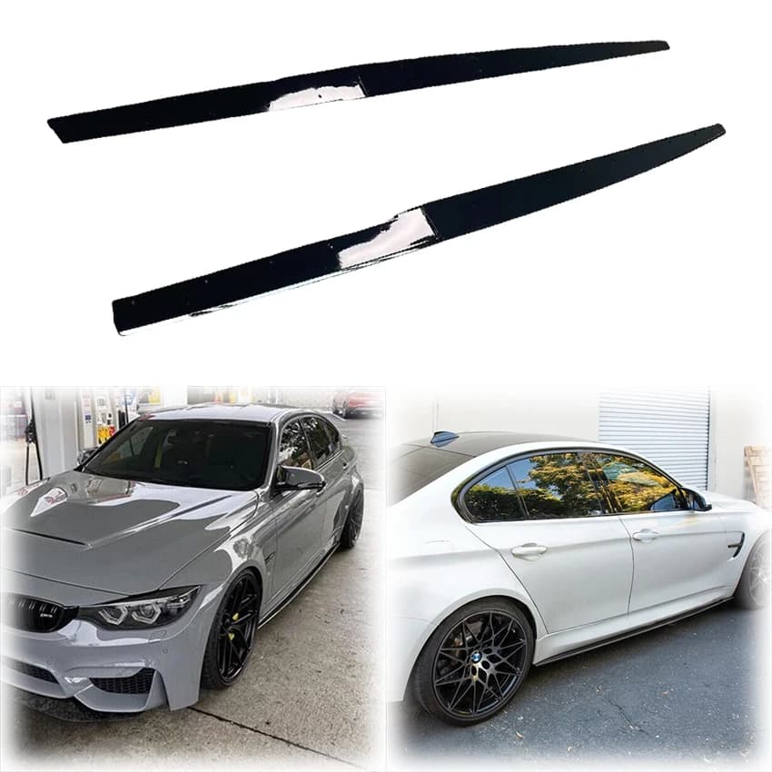 4/Pcs Side Skirt Splitters Diffuser for BMW M3 M4 F80 F82 F83 2014-2019 Bumper Spoiler Body Kit Glossy Black High Quality ABS