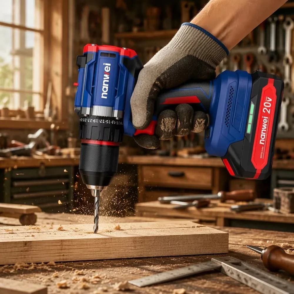20V Brushless Cordless Impact Drill Set Electric Power Tool Kit Rechargeable Professional Combo Drill for Home