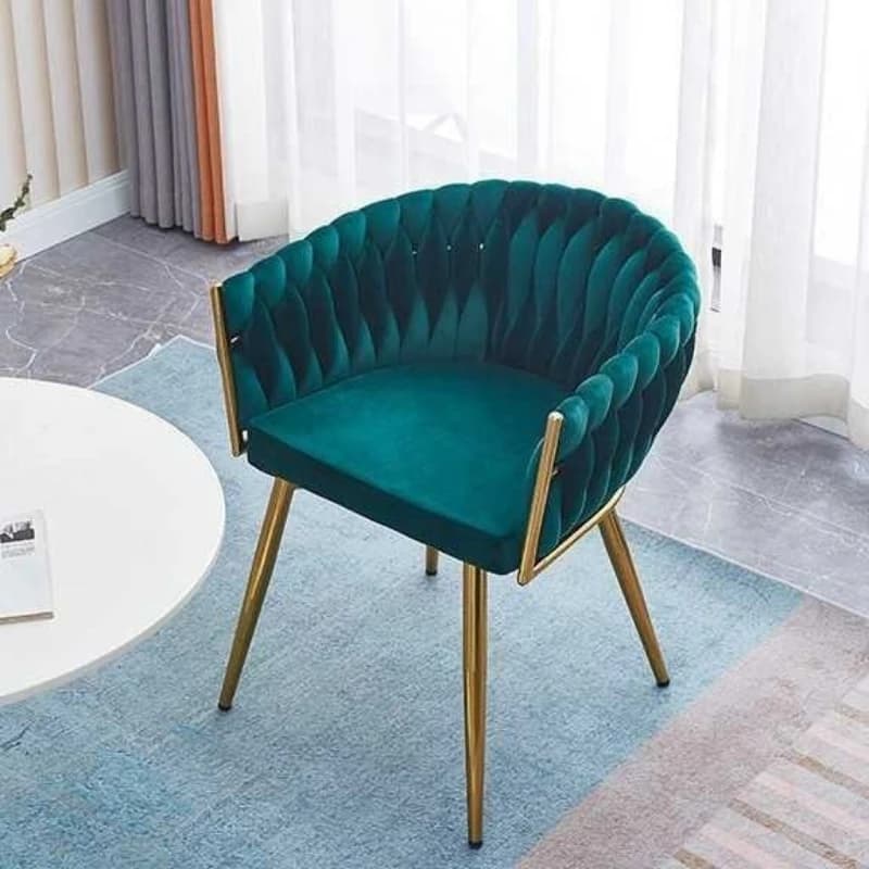 Woven Dressing Chair Light Luxury ins Flannel Back Makeup Chair Home Bedroom Back  Dining Room Leisure