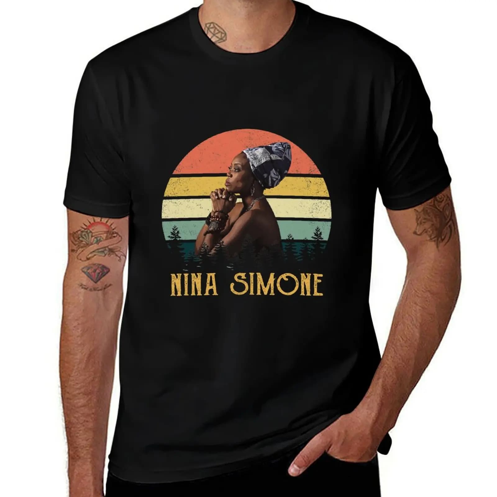 Vintage ruin nina T-Shirt No Iron Casual Short Sleeve Top T-Shirt