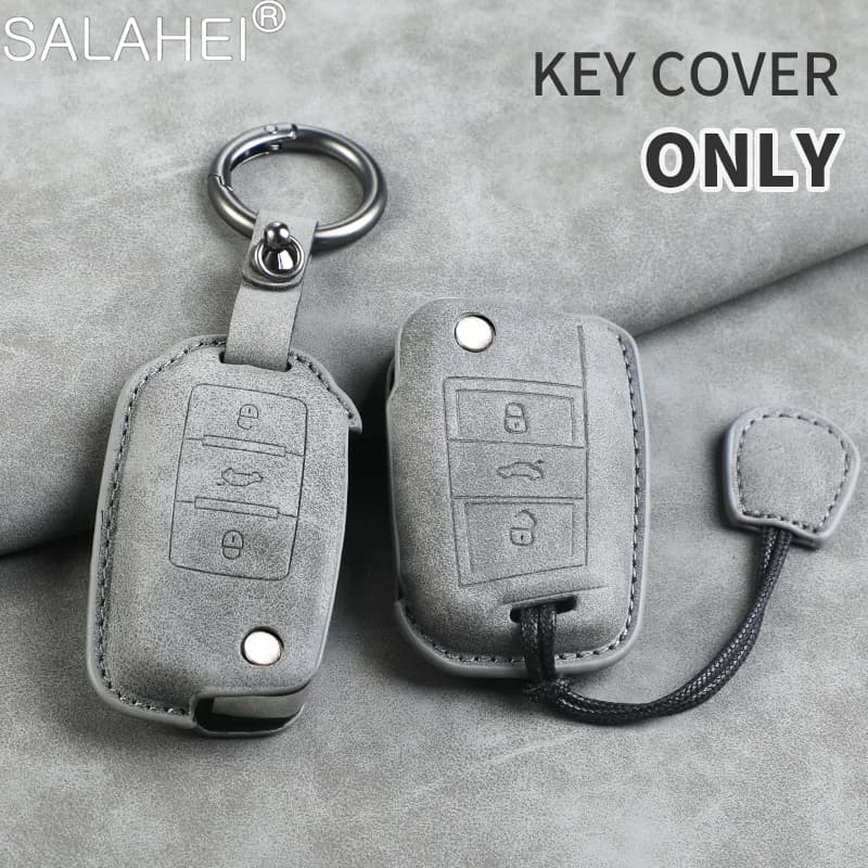 Car Smart Key Case Cover Leather Protection Shell For Volkswagen Passat Golf Jetta Tiguan Lavida Bora Polo Octavia Superb T-Roc