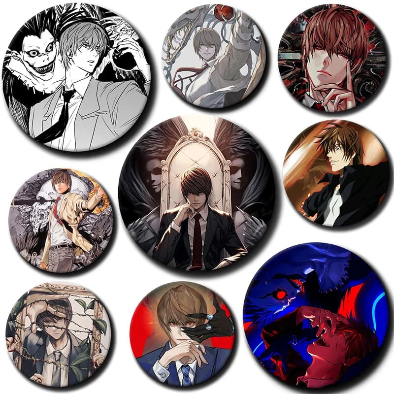 Cartoon Character Light Yagami Button Pin Anime Role Light Yagami Brooch Creative Badge for Backpack Clothes Decoration Gift