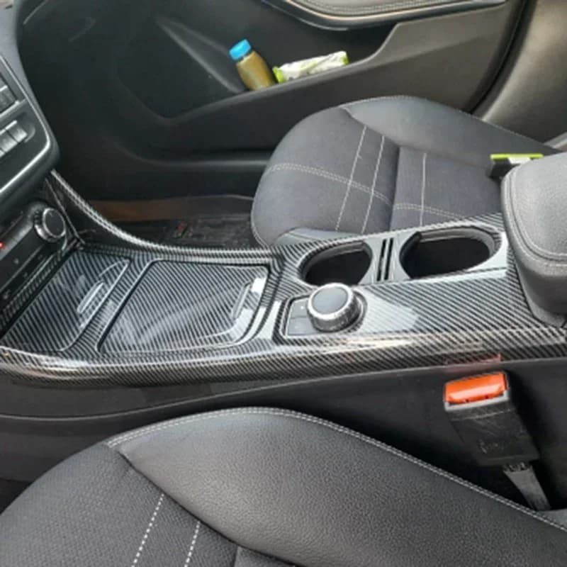 Car Center Console Water Cup Holder Panel Trim For Mercedes GLA CLA A Class W176 2013-2018 LHD ABS Carbon Fiber