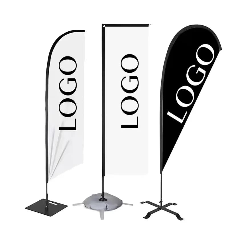 1pc Custom Logo Printed Feather Flag(NO FLAGPOLE), 3 Styles to Choose - Knife, Rectangle and Teardrop Shapes, Ideal for Outdoor