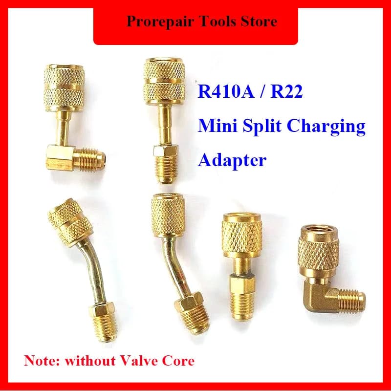 5/16'' 1/4'' SAE R410a R22 Refrigerant Adapter for Mini Split Charging System Vacuum Port for Air Conditioner HVAC Refrigeration