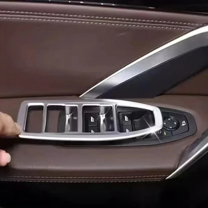 For BMW X1 IX1 U10 U11 2023-2026 ABS Carbon Fiber Car Window Lift Swtich Button Cover Trim Interior Car Accessories