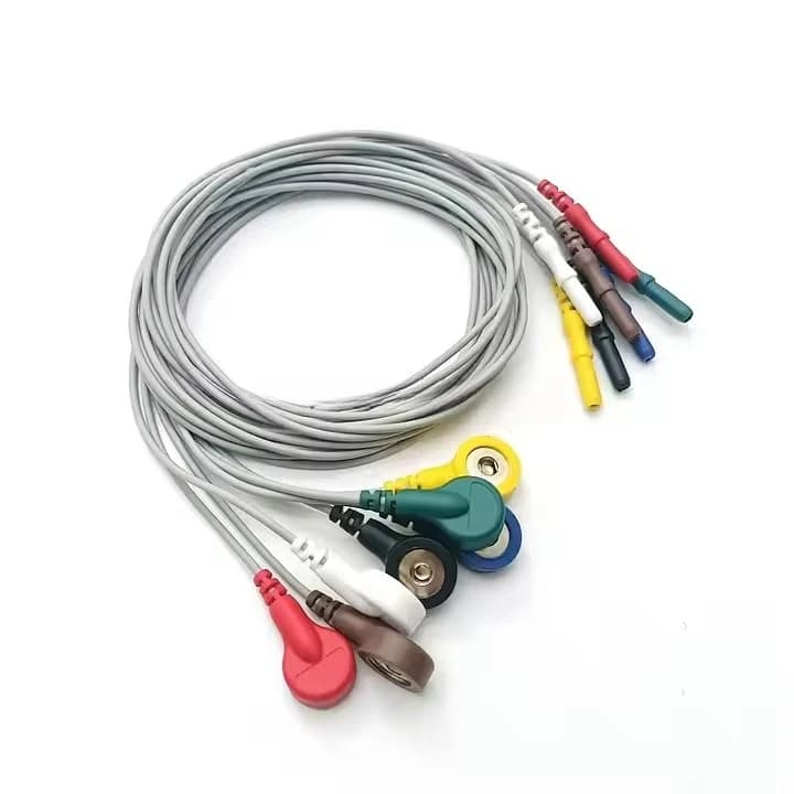 Manufacturer Wholesale Din 1.5 Style 7 Lead Ambulatory ECG/EKG Cable Medical Consumables