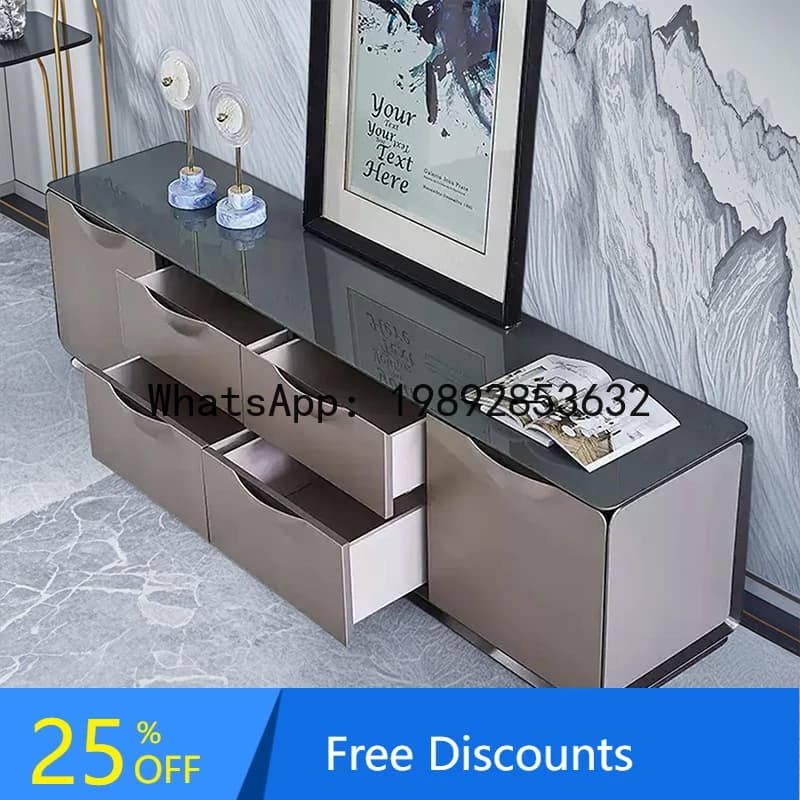 XL Modern Light Luxury Solid Wood TV Cabinet Simple Living Room TV Cabinet Minimalist Side Cabinet