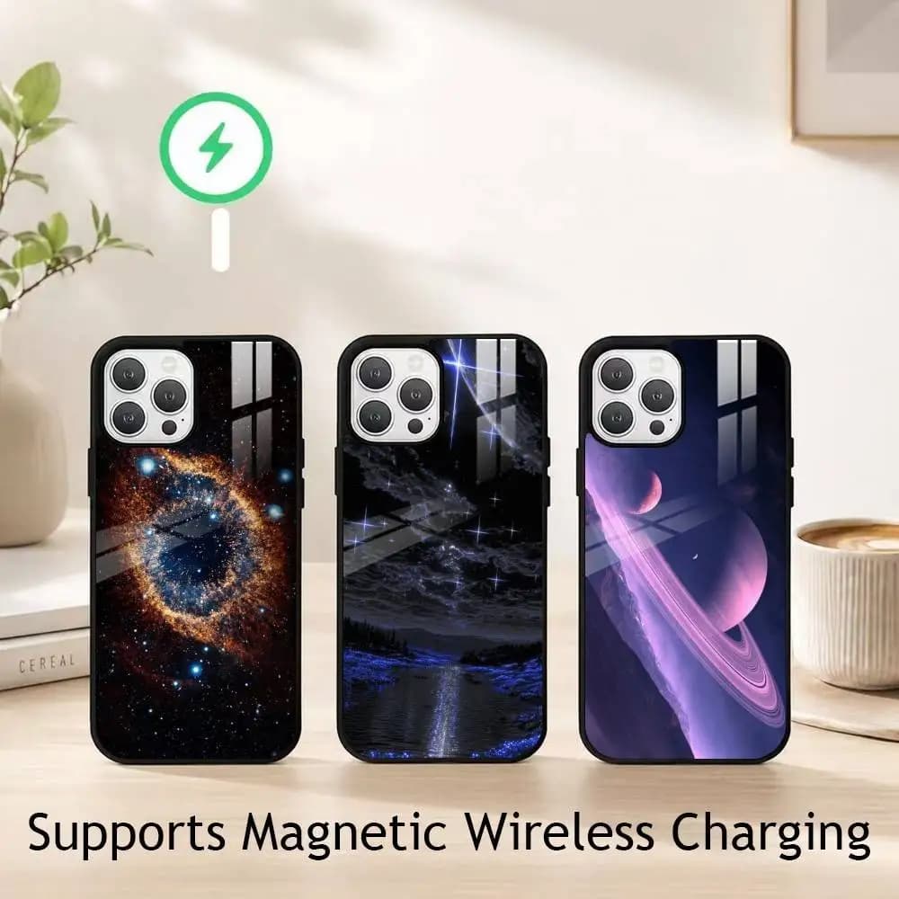 Space For Galaxy U-Universe gift Phone Case For iPhone18,17,16,15,14,13,12,11 Plus,Pro Allows magnetic wireless charging