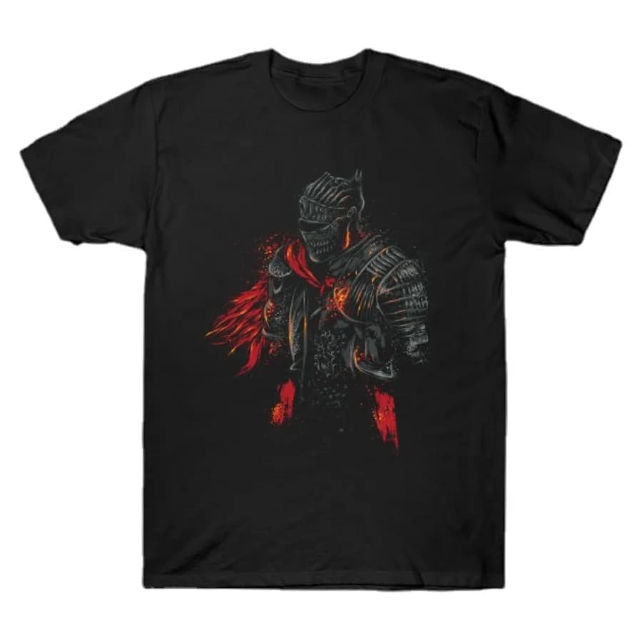 Red Knight Painting Art T-Shirt. Summer Cotton Short Sleeve O-Neck Mens T Shirt New S-3XL