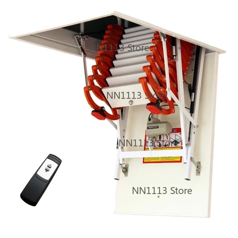 Electric Attic Ladder Telescopic Attic Ladder  Invisible Manual Attic Ladder  Home Indoor Fully Automatic Folding Elevator