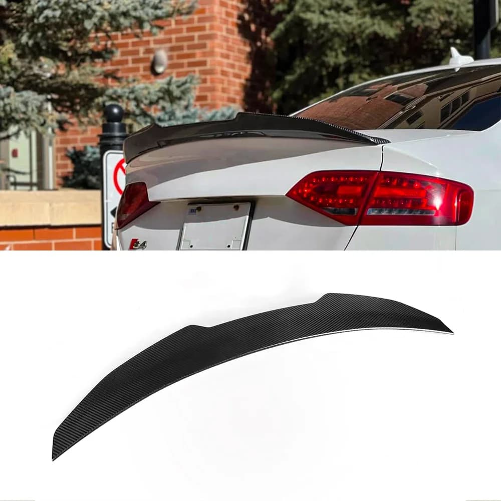 PSM Style Prepreg Carbon Boot Spoiler Ducktail Wing Rear Trunk Lip For Audi S4 B8 Sedan 2013-2016