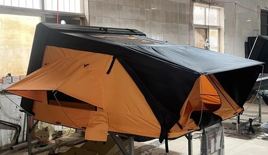 3-4 people aluminum hard shell roof tent outdoor hiking camping luxury car roof tent