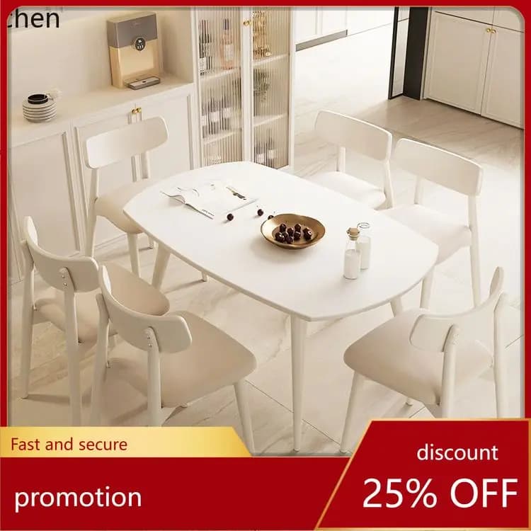 HXL Rock Slab Dining Table Extendable Folding Cream Style Multifunctional Table Dual-use