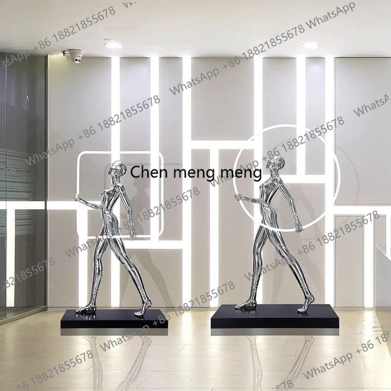 Large abstract entrance aisle lobby floor-to-ceiling ornaments living room luminous lamp figure sculpture