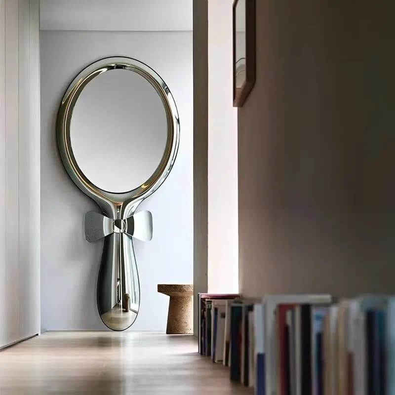 Designer creative art wall-mounted decorative mirror, full-length floor-standing mirror, minimalist shop bow dressing mirror