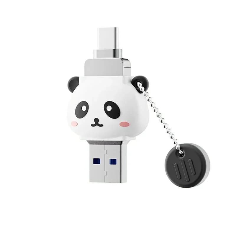 U disk mobile phone computer universal mobile phone U disk new cartoon panda silicone high speed zinc alloy