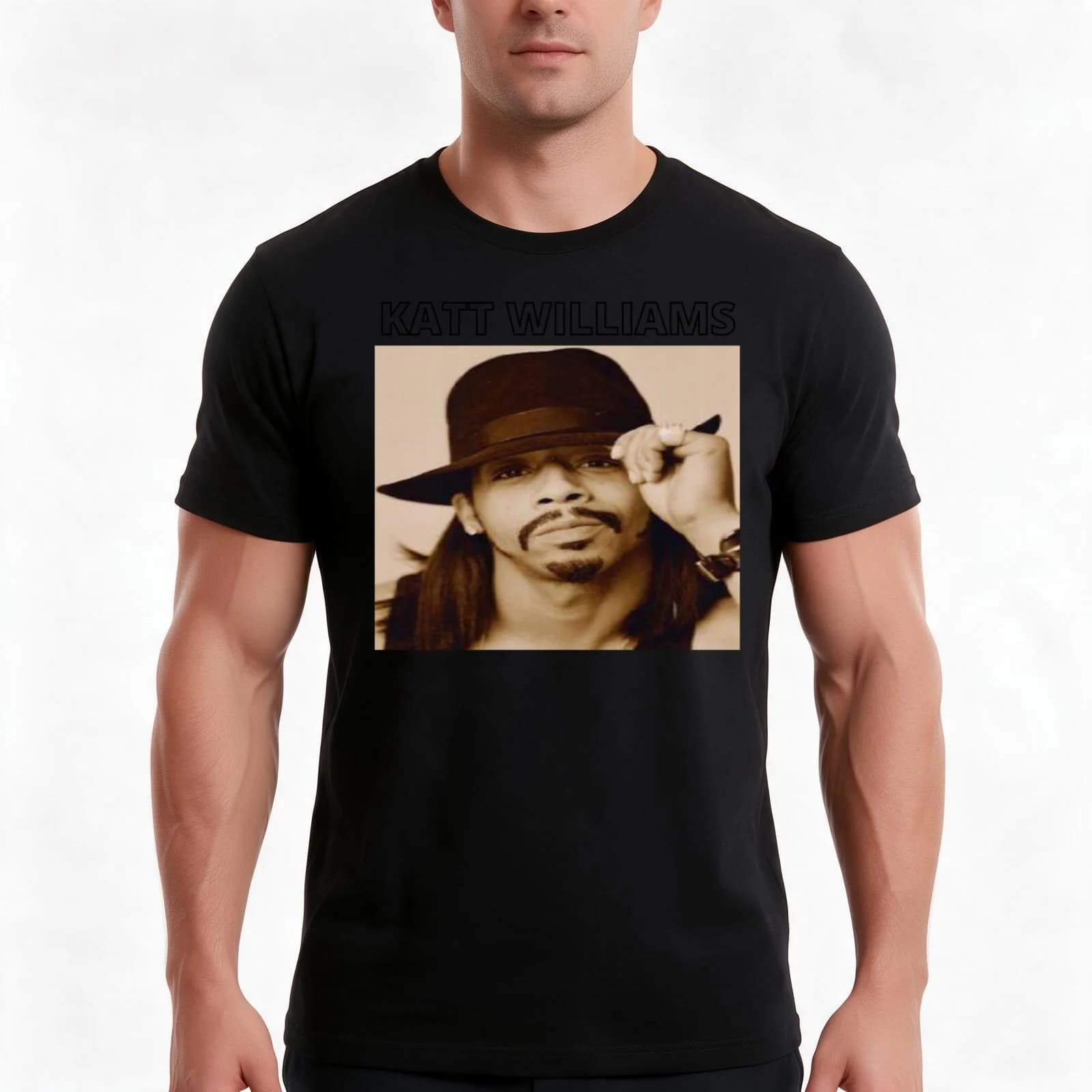 katt williams T-Shirt, Summer Casual Cotton Tee, Oversized Streetwear Tops, Vintage Graphic Print, Loose Fit Short Sleeve