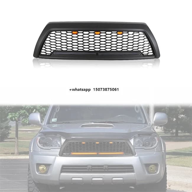 LUMA Accessories 2006-2009 Black ABS Plastic Car Bumper Grill with Light New Condition Fit for  for 4runner Hilux Surf