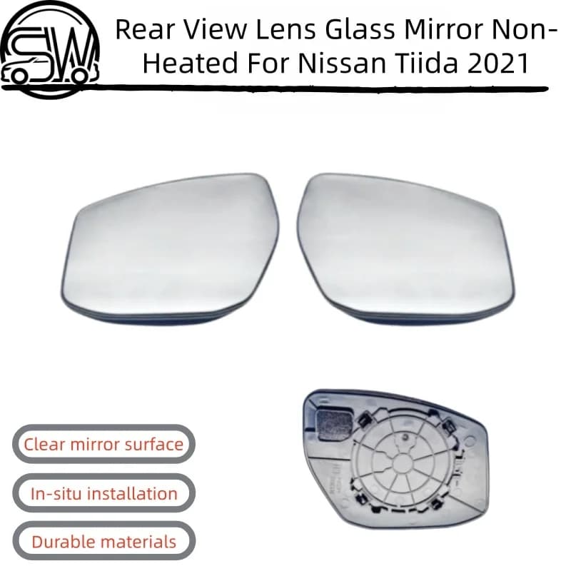 For Nissan Tiida 2021 Rear View Mirror Lens Replacement Non-Heated Side Mirror Glass
