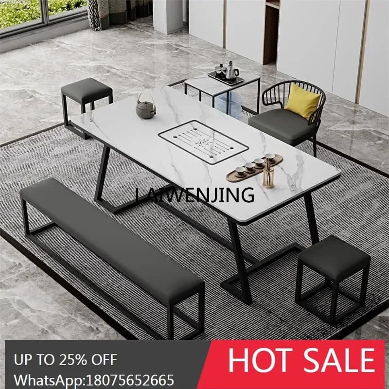 LYN light luxury rock slab tea table combination marble office home coffee table