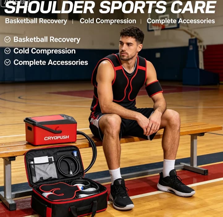 Complete Cold Therapy  Freeze Machine Kit Ice Compression Cooling System Full Set For Post‑Op & Sports Injury Recovery Treatment
