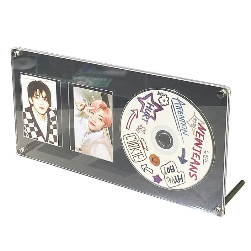 Acrylic 3-inch Small Card Photo Frame CD Double-sided Display Stand Dustproof Idol Photo Album Desktop Storage Box