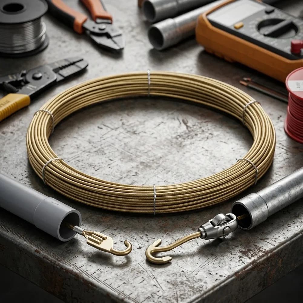 Spring Steel Wire Puller Tool for Electrical Conduit Installation with Enhanced Durability and Reduced Friction