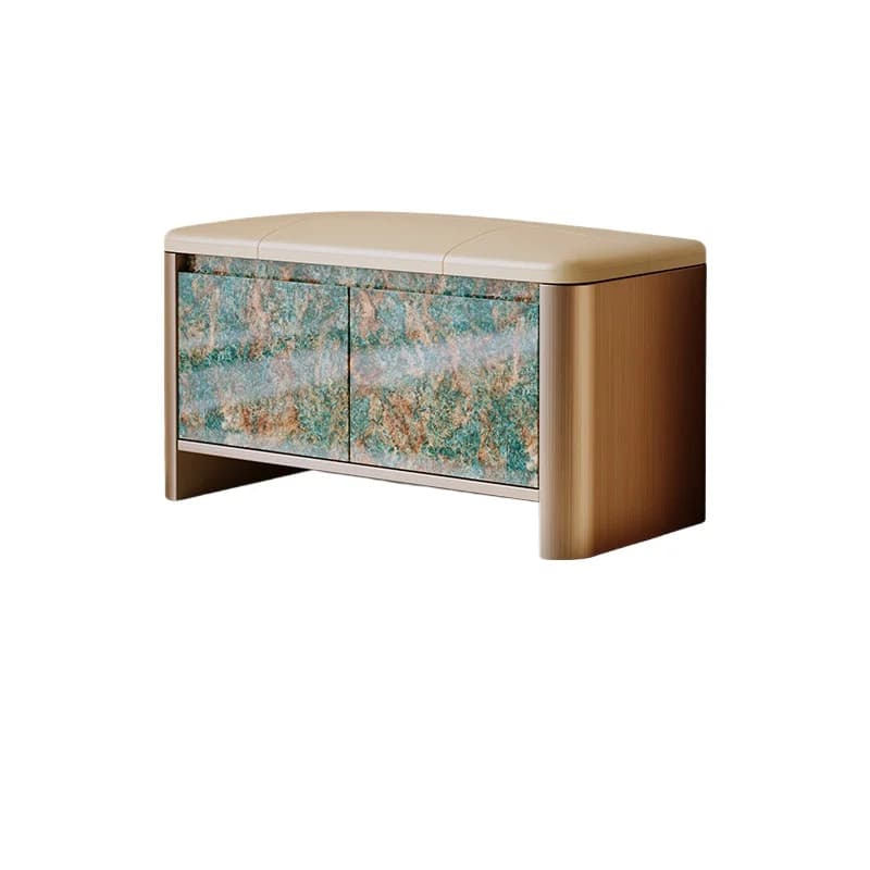 LMM Italian Shoe Bench for Entryway Light Luxury Home Entrance Solid Wood Storage Shoe Bench