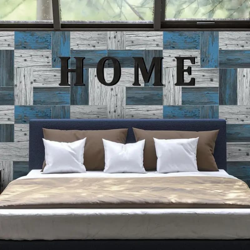 Self-Adhesive Living Room Kitchen Wallpaper Retro Grey Wood Pattern Vintage Tile Stickers, 3d Matte Thickened Foam Wall Stickers