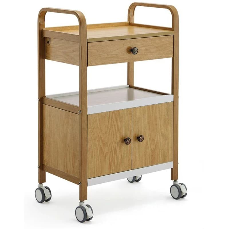 Modern Luxury Professional Hair Salon Equipment Working Trolley 2 Layer Portable and Foldable Saloon Trolley With Wheel