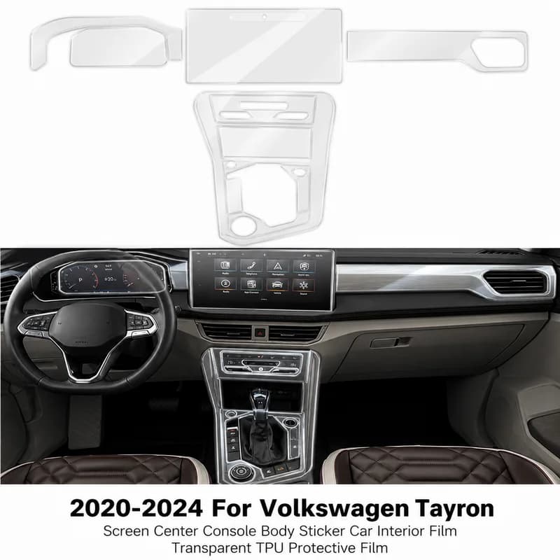 2020-2024 For Volkswagen Tayron Screen Center Console Body Sticker Car Interior Film Transparent TPU Protective Film