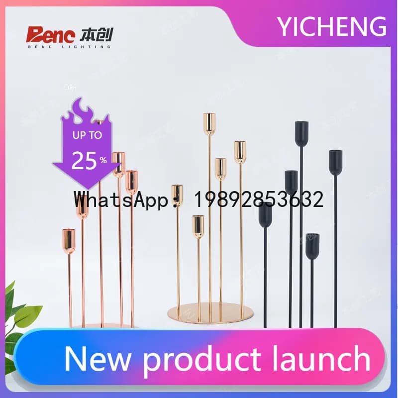Hys candlestick iron art home living room decoration candlelight dinner romantic table decoration