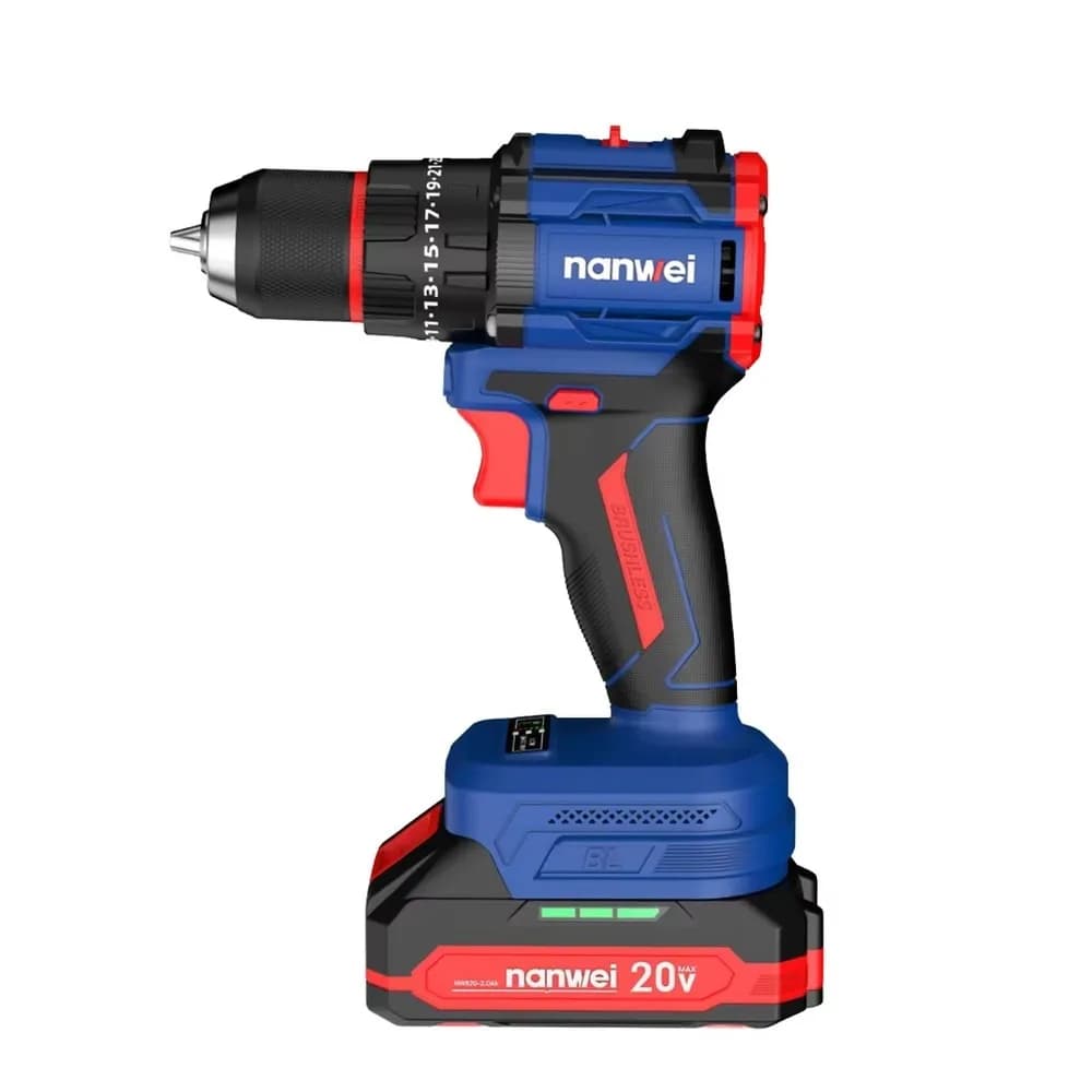 Lithium Power Drill 13mm Metal Chuck Electric Impact Drill Cordless Drilling Machine for Home DIY Wood Metal