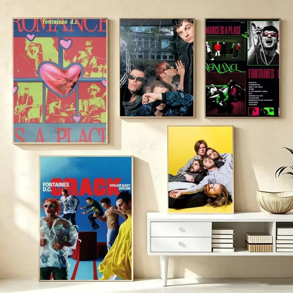 Fontaines DC Post Punk Band Poster High Quality Dorm Living Room Aesthetic Wall Decoration Painting Stickers Gift