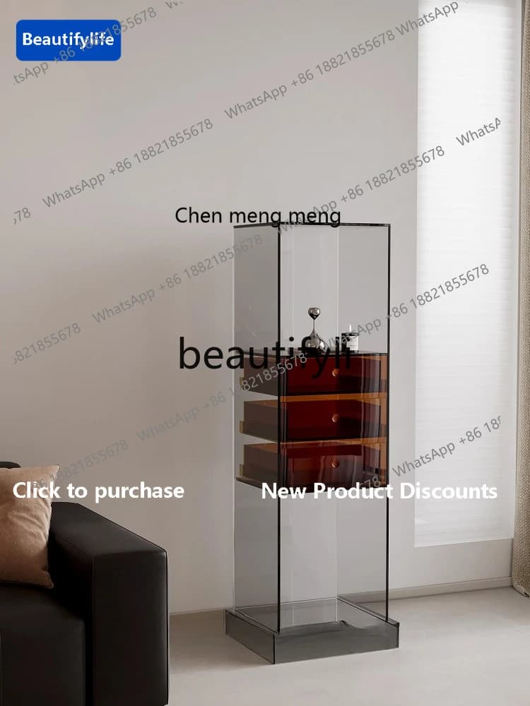 X  GG Living Room Display Home Light Luxury Display Living Room Wine Cabinet with Drawers Display Cabinet