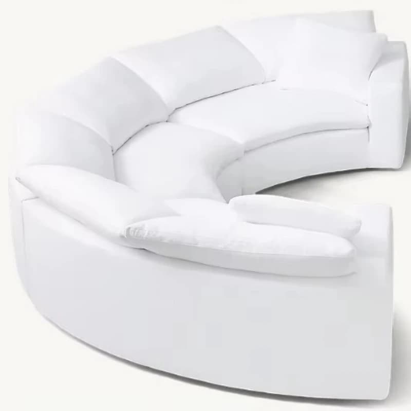 Living room furniture Round sofa Wooden frame Fabric decorative soft seat Interior modular sofa