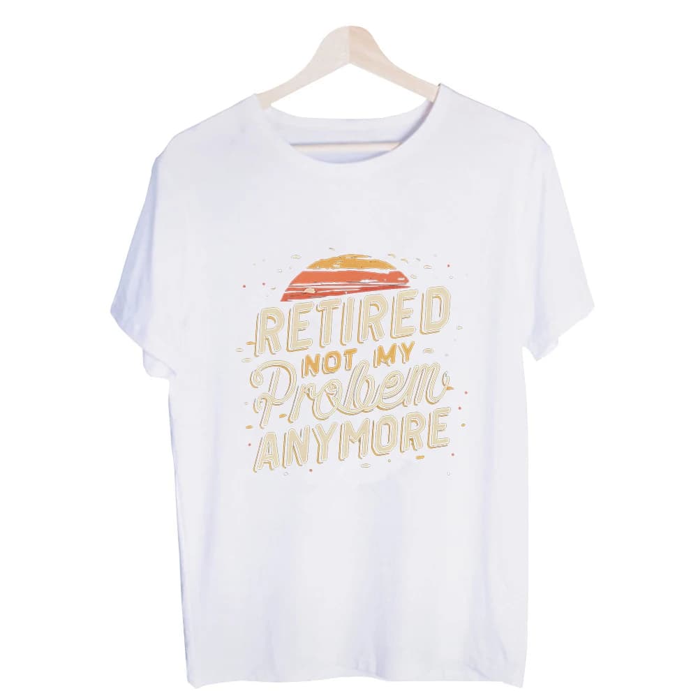 Men's Sunset Slogan Graphic Tee, Short Sleeve Crew Neck T-Shirt for Casual Daily Wear and Retirement Celebrations