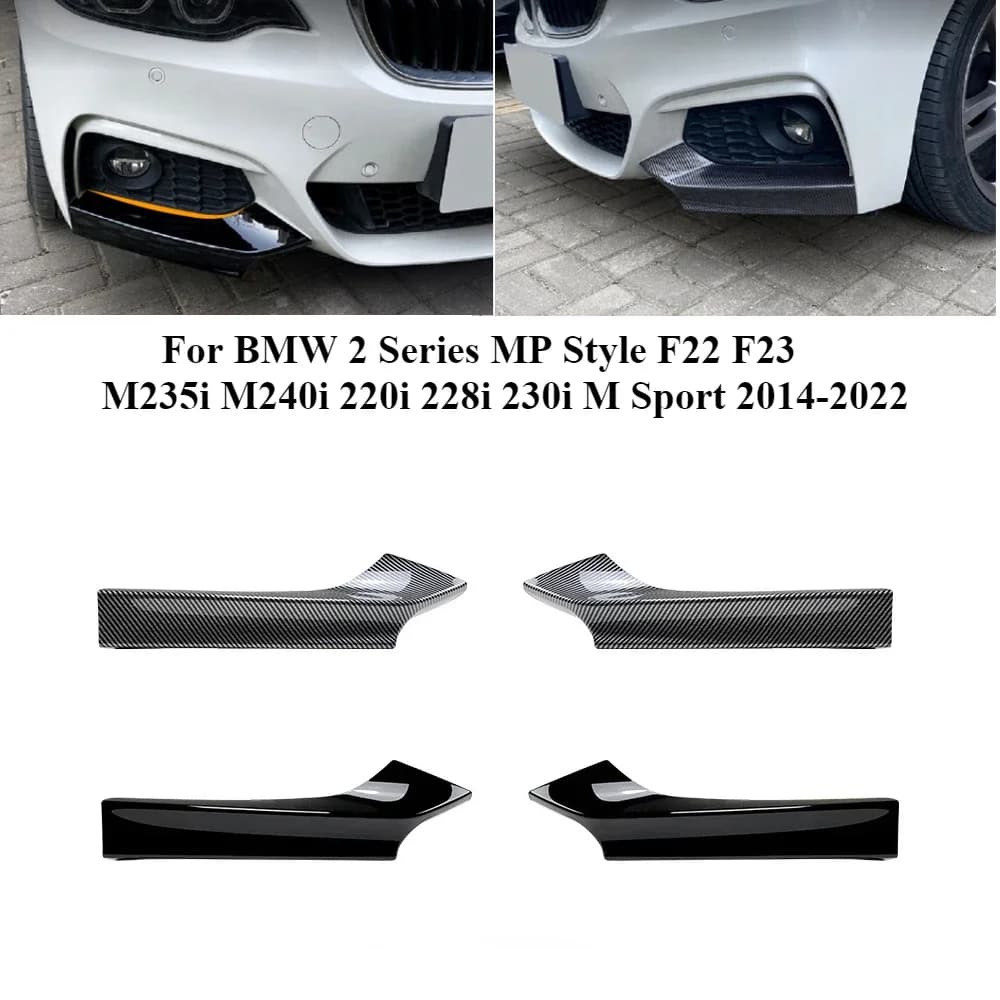 For BMW 2 Series F22 F23 M235i M240i 220i 228i 230i M Sport 2014-2022 MP Style Front Bumper Side Lip Cover Air Vent Spoiler Trim