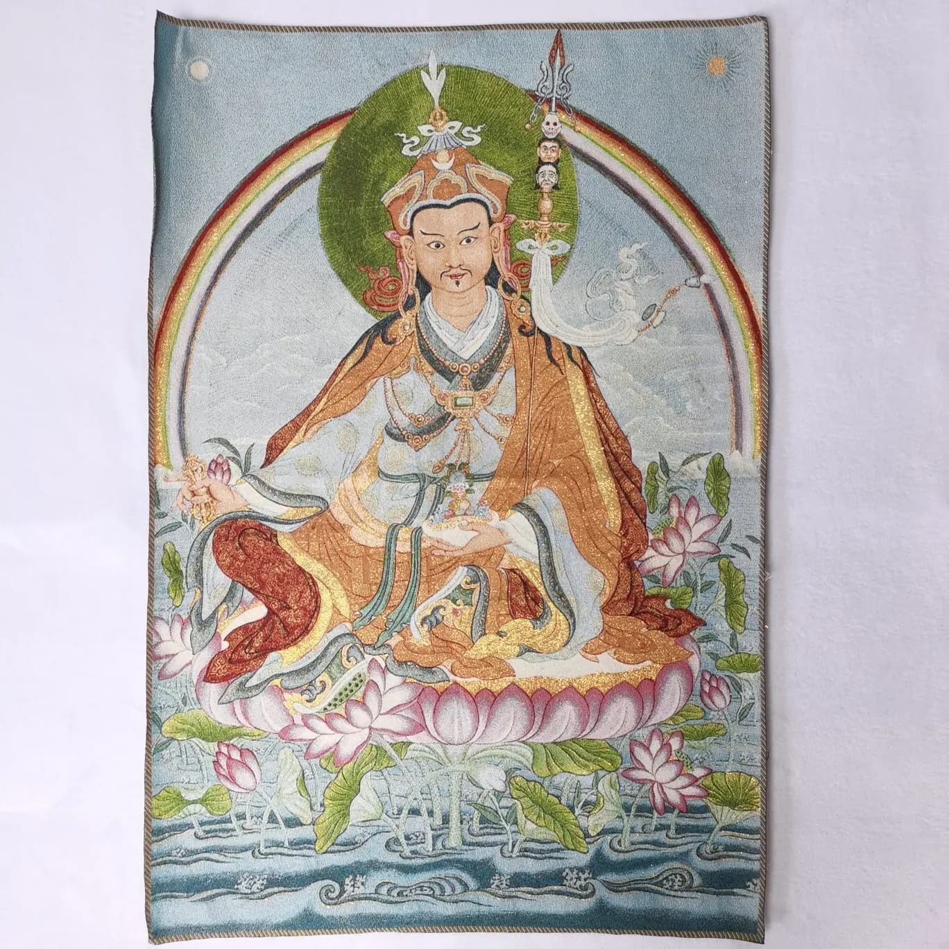 36" Tibet Tibetan Cloth Silk Guru Rinpoche Padmasambhava Tangka Thangka Mural