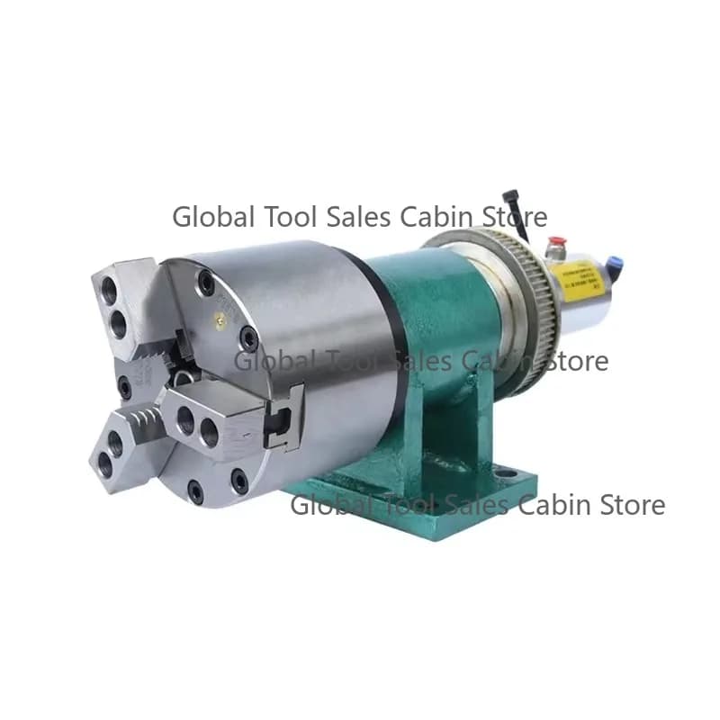 Belt Drive Lathe Spindle Pneumatic Manual Rotary Chuck Fully Automated CNC Three-claw Power Head Welding Head Instrument Lathe