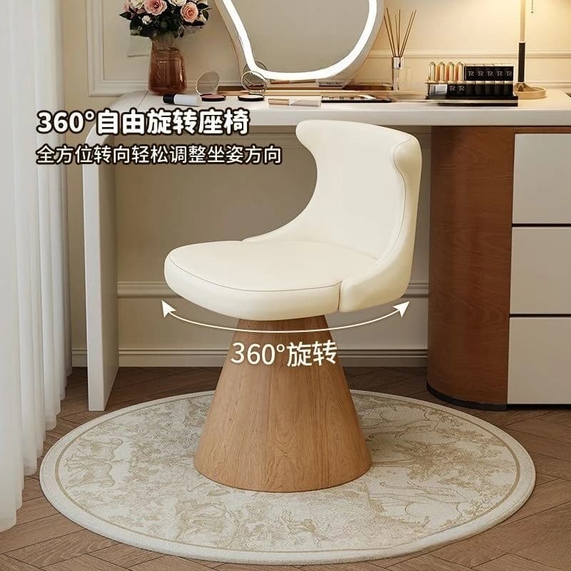 Cream Wind Makeup Chair Girls Bedroom Premium Makeup Stool Rotatable Household Backrest Dresser Special Chair