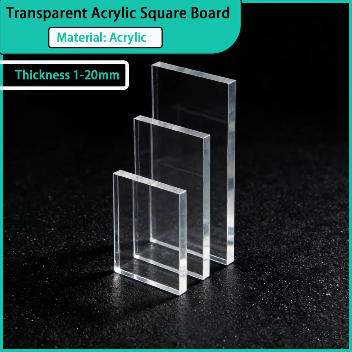 1-20mm thick transparent acrylic square board is used for displaying props, lighting panels, decorative partitions, etc