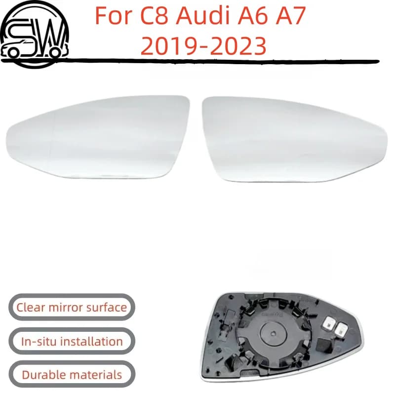 For C8 Audi A6 A7 2019-2023 model Rearview mirror, side mirror lens, heated rearview mirror glass.