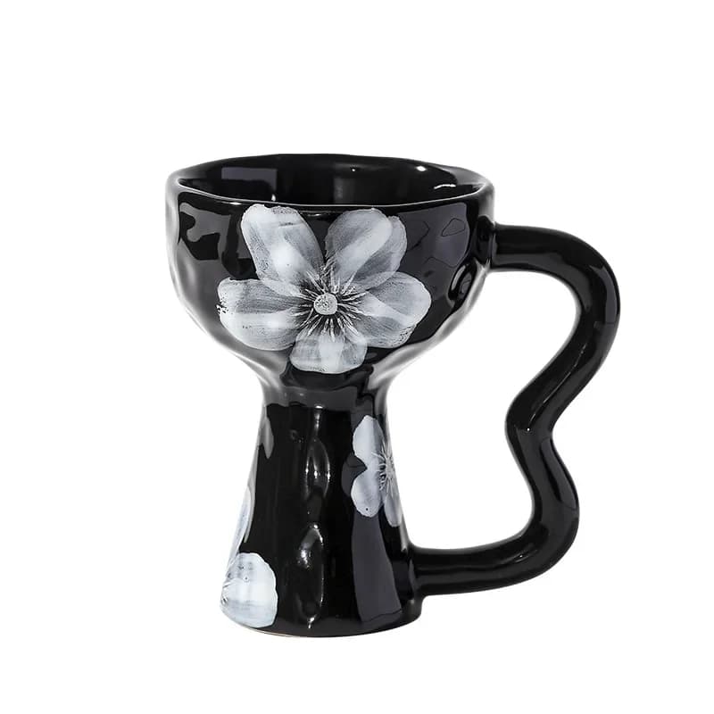 Retro style goblet office coffee cup ceramic high value handmade creative home outdoor dessert ice cream cup
