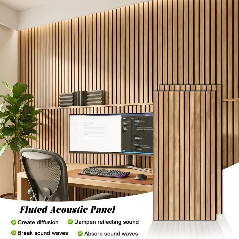 60*120cm Fluted Wood Wall Panel Decorative Sound-absorbing Panels Wooden Felt Cork Tiles Boards Soundproof Acoustic Panels Decor