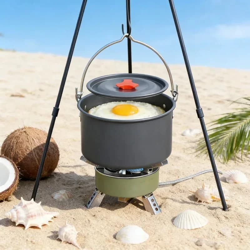 Durable and lightweight camping cooker set, essential aluminum tools for survival in the wild