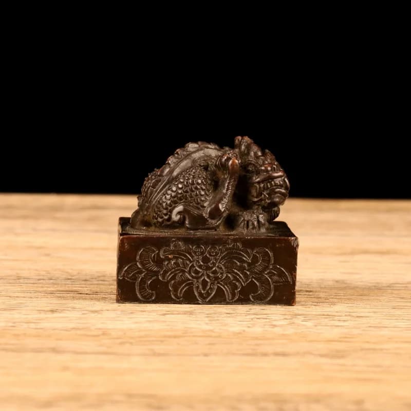 Exquisite Old Chinese Antique Bronze Dragon seal Statue Collection Nice Art Work